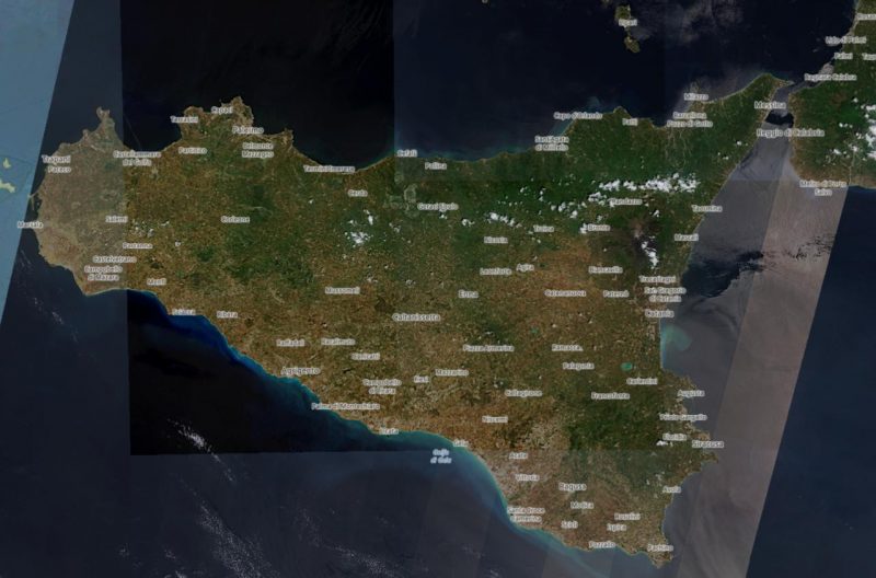 Sicilia 2025, ripresa satellitare da Copernicus
